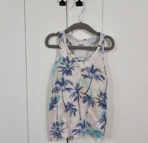 Old Navy Girls TieDye with Palm Tree Fitted Racer Back Tank XS - Picture 1 of 4