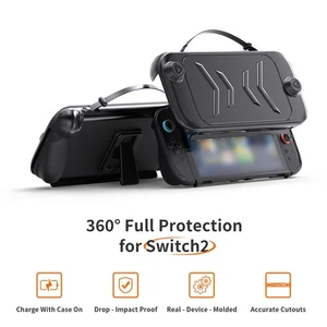 Flip Stand Dockable Case for Nintendo Switch2 2025 with Material Black - Picture 1 of 12
