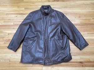 Chaqueta de cuero para hombre Wilsons 3XL marrón abrigo de cuero aislante con cremallera - Imagen 1 de 14
