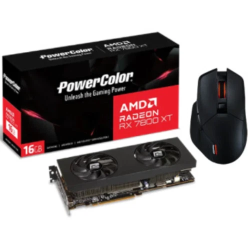 BUNDLE PowerColor RX 7800 XT 16GB GDDR6 and ALPHYN AM10 Mouse RX7800XT16G-P