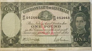 SELTENER 1 PFUND SCHEIN - COMMONWEALTH OF AUSTRALIA PRÄDEZIMALWÄHRUNG VINTAGE EDELSTEIN - Bild 1 von 2
