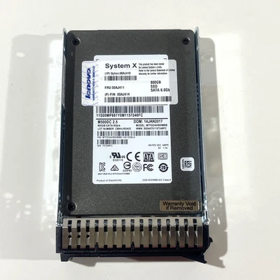 LENOVO  800GB 6.0G SATA 2.5" SFF SSD MTFDDAK800MBB 00AJ410,00AJ414,00AJ411 - Image 1 of 4