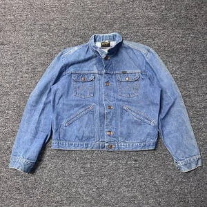 Vintage 70s Wrangler Denim Jacket Unisex - Sz 46 Blue Trucker Cowboy - Picture 1 of 6
