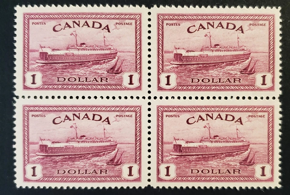 Stamps Canada Mint: #273 $1 red violet Train Ferry, P.E.I. block of 4 VF MNH - Image 1 of 1