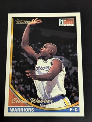 1993-94 Topps Gold Chris Webber #224 Rookie RC Warriors Kings Bullets Foto 1 de 2