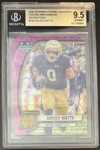 Bowman 2024 cromo U XAVIER VATIOS fucsia mini diamante/125 Notre Dame BGS 9,5 - Imagen 1 de 2