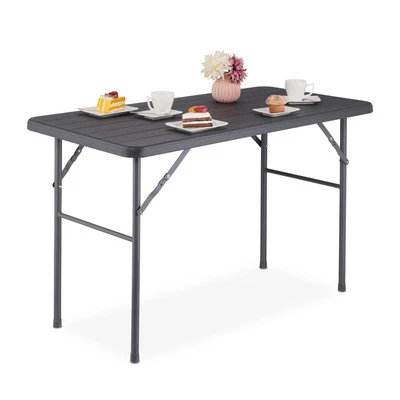 Gartentisch Klapptisch Terrassentisch Outdoor-Tisch 4 Personen grau pflegeleicht - Bild 1 von 4