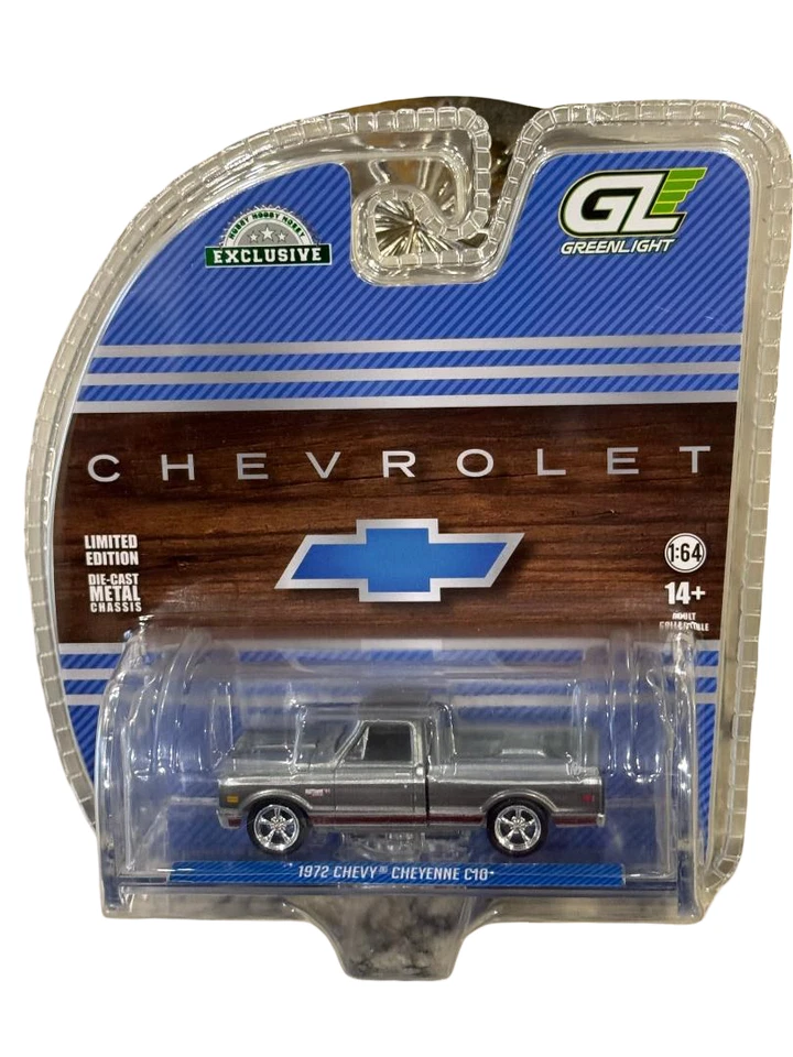 Greenlight RAW CHASE 1972 Cheyenne C10 Short Bed Blue & Gunmetal Gray 1/64 - Image 1 of 1