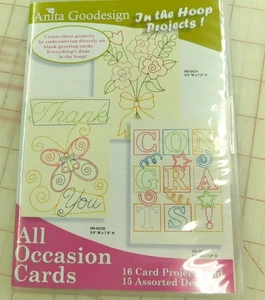 Anita Goodesign All Occasion Cards 16 Projects 15 Designs Embroidery CD 22AGPJ - Picture 1 of 3