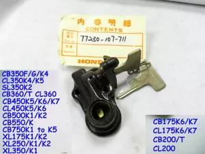 Honda CB200 CB350 CB450 CB500 CB550 CB750 Helmet Lock w/ Keys NOS 77230-107-711 - Bild 1 von 3
