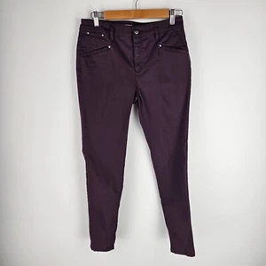 Country Road Pants Womens Size 10 Purple Low Rise Skinny Leg Zip Fly Pockets - Picture 1 of 7