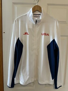J. Lindeberg USA Olympic Golf - women Constantin Full Zip, White - Size L - Picture 1 of 6