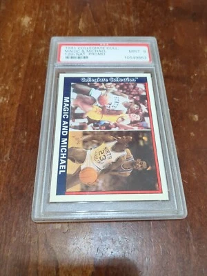 1991 Collegiate Collection Magic & Michael 12th National Convention Promo PSA 9 - Image 1 of 4
