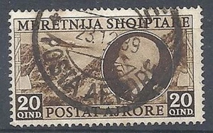 1939 ALBANIA USATO EFFIGIE POSTA AEREA 20 Q - RR9650 - Picture 1 of 1
