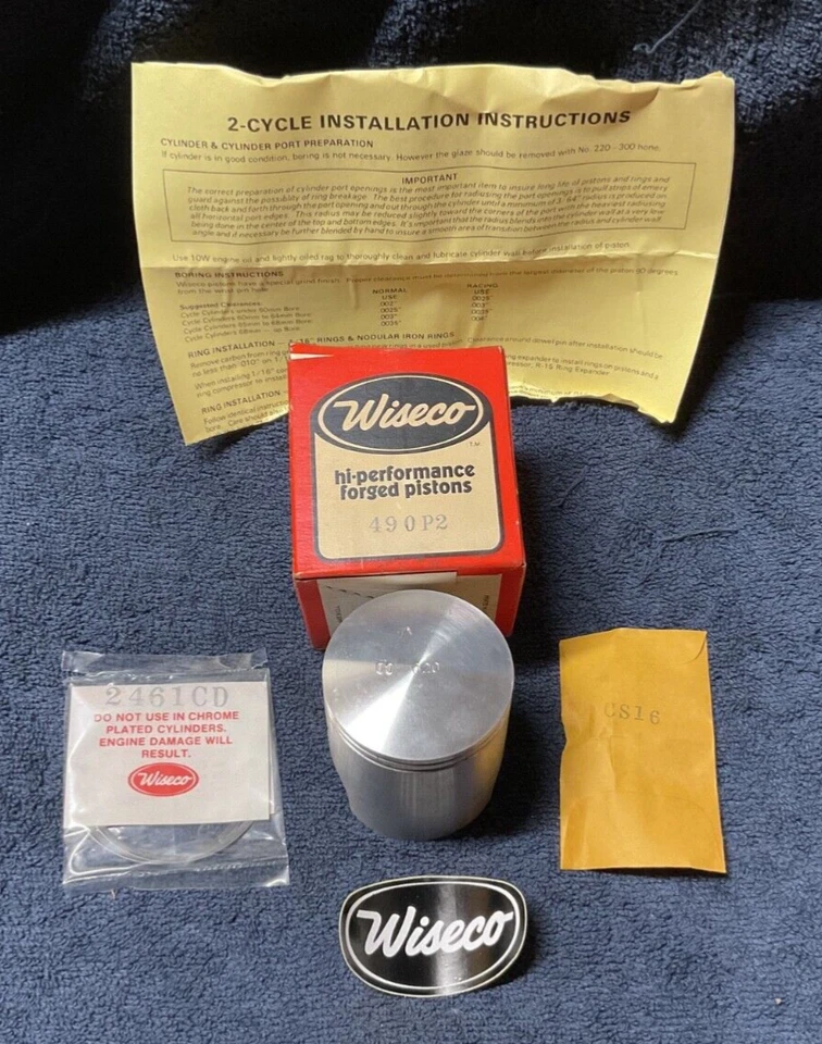 Kit de pistón Wiseco 490P2 +020 1980-1984 Suzuki 175 PE moto de cross Foto 1 de 3