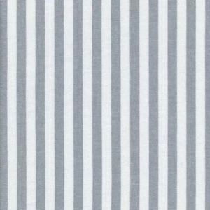 Textiles franceses tela 100% algodón | 1 cm rayas - gris y blanco (tejido) - Imagen 1 de 1