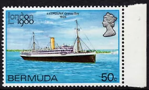 BERMUDA 1980 LONDON 1980 50c, CROWN TO RIGHT, SG 418w, MINT NH, 2013 CAT £55 - Picture 1 of 2