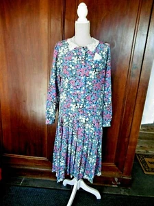 Robe Vintage avec motifs floraux VINCENT BASTIER avec col dentelle  - Bild 1 von 9