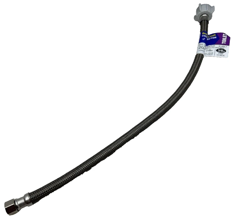 Conector de inodoro de polímero trenzado con tuerca de llave de bola Brasscraft 3/8" x 7/8" x 20" Foto 1 de 1