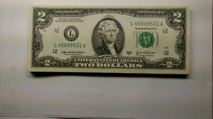 {50}$2.00 FR-1938L 2003A Federal Reserve Note Uncirculated New Crisp Bills. - Picture 1 of 4
