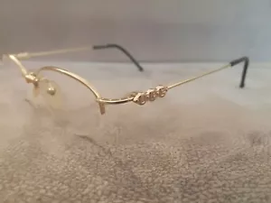 Jean Paul Gaultier JPG Vintage Half Rim Eyeglasses Frame 57-8102 GOLD GP 50-17 - Picture 1 of 4