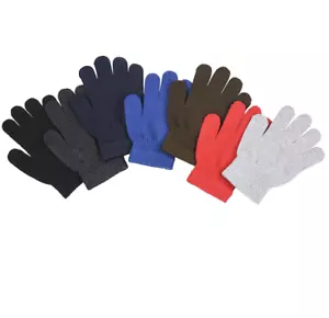 Guantes para niños multicolores cálidos jóvenes escolares lisos talla única se adapta a nuevos - Imagen 1 de 1