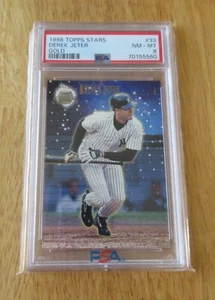 1998 Gold Topps Stars Baseball Card #33 DEREK JETER, PSA 8/NM-MT (135/2299) - Picture 1 of 2