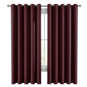 Pair of Blackout Curtains Eyelet Ring Top Ready Made Thick Thermal Curtain Set - Picture 1 of 70