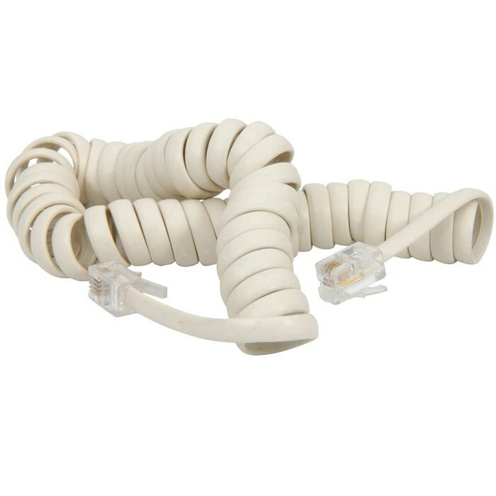 3 Feet Telephone Modular Coiled Handset Cord (Ivory), RJ9, 3ft, 3' - Image 1 of 1