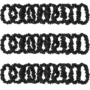 30Pcs Black Satin Hair Scrunchies, Silk Hair Ties for Women Girls Hair Accessori - Picture 1 of 6
