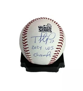 TEOSCAR HERNANDEZ SIGNED 2024 WORLD SERIES BASEBALL "2024 WS CHAMPS" INSCRIP PSA - Picture 1 of 3