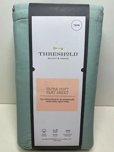 Threshold 300 Thread Count Ultra Soft Twin Flat Sheet Mint Ash (New) - Picture 1 of 3