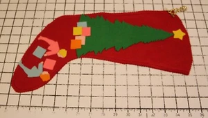 Vintage Weihnachten Filz hausgemachte Strumpf Kinder mit Geschenken 16" Retro MCM - Bild 1 von 5