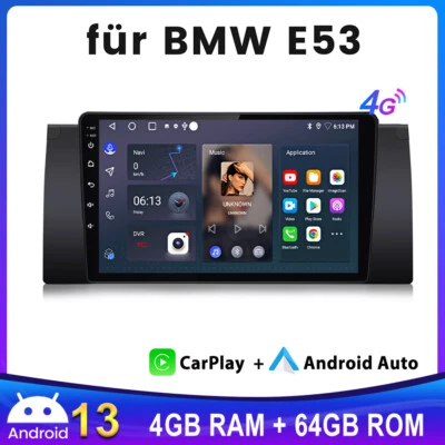 Für BMW 5er E39 X5 E53 M5 Android13 Autoradio GPS NAV CarPlay WIFI BT SWC 8-Kern - Bild 1 von 4