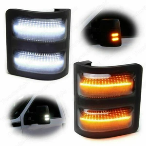 Smoked LED Side Tow Mirror Light Turn Signal For 08-16 Ford F250-F550 Super Duty - Picture 1 of 14