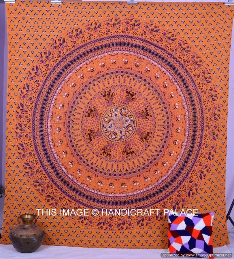Colcha tapiz mandala elefante colgante de pared decoración hippie bohemio indio  Foto 1 de 1