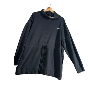 Nike Dri-FIT Training Top Women Sz 2XL Black Mock Neck Drawstring Waist Pullover - Picture 1 of 5