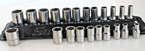 Snap On1/4" Drive 6pt Flank Drive Semi-Deep & Shallow Metric Socket Sets 5–15 mm - Picture 1 of 22