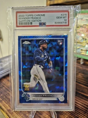 2022 Topps Chrome Sapphire Edition #215 Wander Franco PSA 10 Gem Mint - Image 1 of 2