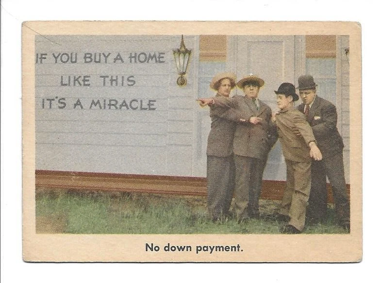 1959 FLEER 3 STOOGES CARD #43 "NO DOWN PAYMENT" - VG CONDITION - Image 1 of 2