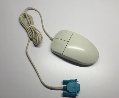 AM-737 SERIAL Trackball Mouse Wired Corded Beige 2 BUTTON Vintage  PERFECT! - Image 1 of 4