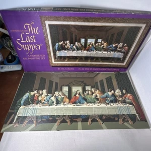 DA VINCI’S THE LAST SUPPER 15 x 32 PRE-PLANNED PAINTING PANEL OIL PAINTED - Picture 1 of 9