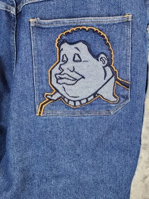 Jeans holgados vintage Fubu para hombre Fat Albert platino 38 LEER Foto 1 de 4