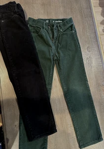 Pantalones de Pana 2 Gap Originales para Niños 8 Años Negro y Verde USADOS - Imagen 1 de 5