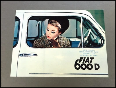1965 Fiat 600D 600-D Vintage Original Car Sales Brochure Folder - Imagem 1 de 4
