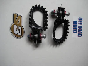 S3 HARDROCK TRIALS BIKE FOOTRESTS / FOOTPEGS. BLACK STEEL. FITS ALL MODELS. - Picture 1 of 1