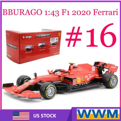 1:43 Bburago F1 2020 Ferrari #16 Charles Leclerc Diecast F1 Car Model Gift - Image 1 of 4