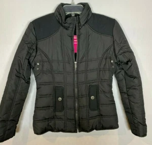 BCBGirls Black Hoodless Puffer Zip Jacket NWT NWT Sz.S - Picture 1 of 2