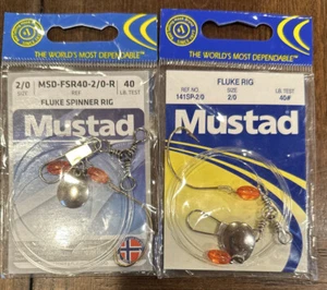 2 Packs Mustad Fluke Spinner Rigs 40lb 2/0 - Picture 1 of 1