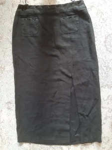Biba Bleistift Rock Gr.40 schwarz 100 % Leinen TOP - Bild 1 von 3